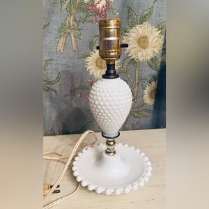 Vintage White Glass Lamp
Works well, needs lamp shade